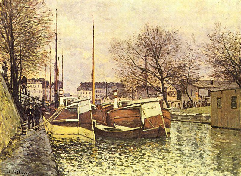Alfred Sisley Kahne auf dem Kanal Saint-Martin in Paris oil painting image